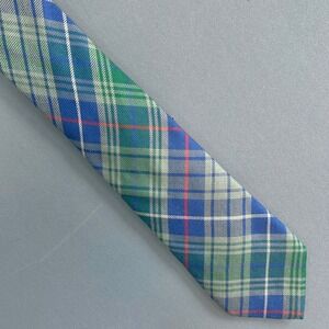 Paul Smith Mens Silk Tie Blue Tartan Plaid Colorful England Gent Heritage
